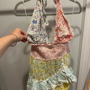 LoveShackFancy Floral Halter Dress